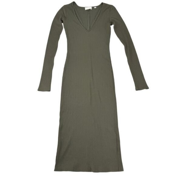 Aritzia Wilfred Free Rocio Midi Dress In Moss Green Size XXS - Picture 2 of 6